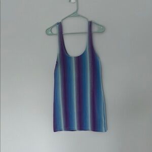 Ecote Striped Blue and Purple Women's Tank Top